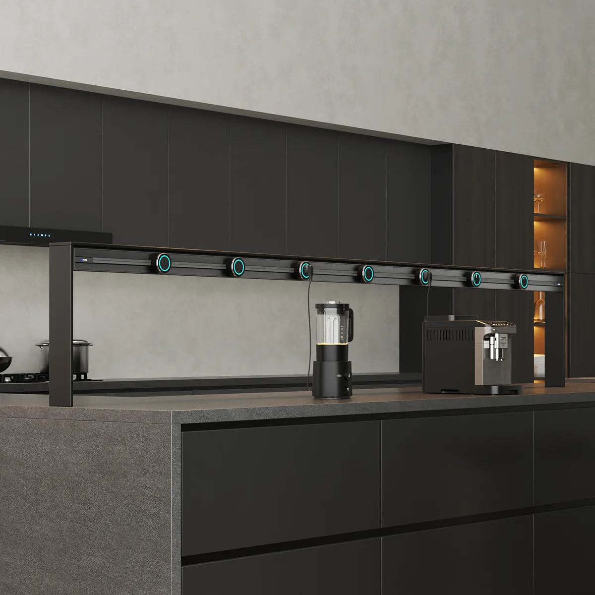 Installation and use of wall-mounted power rails