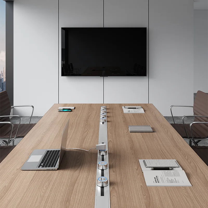 Hidden Power Track for Wooden Panel