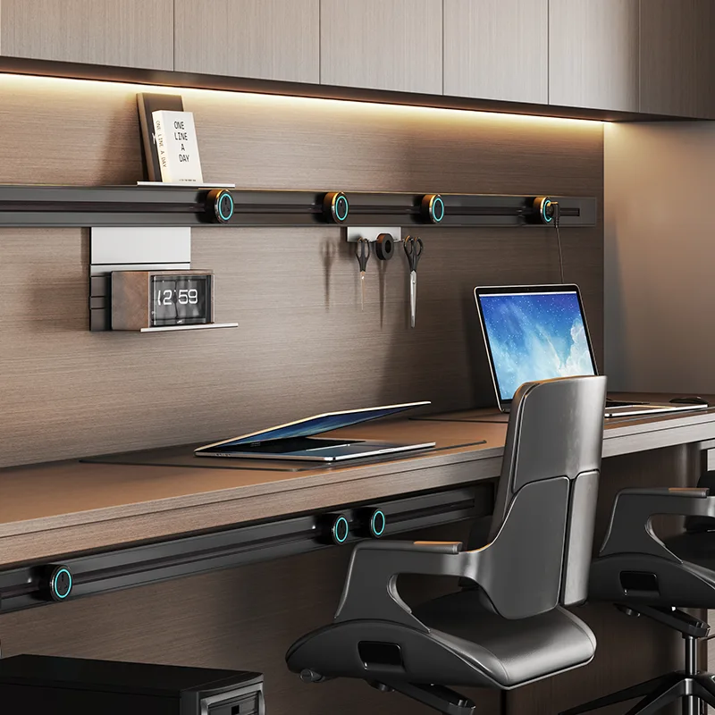 Surface Power Track with Integrated Pendant Storage