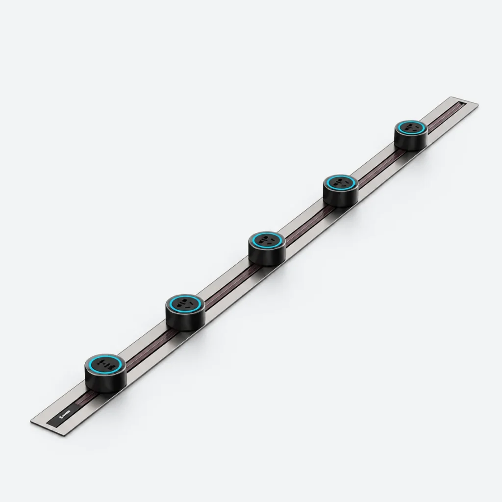 Office Desk Integrated Recessed Power Track