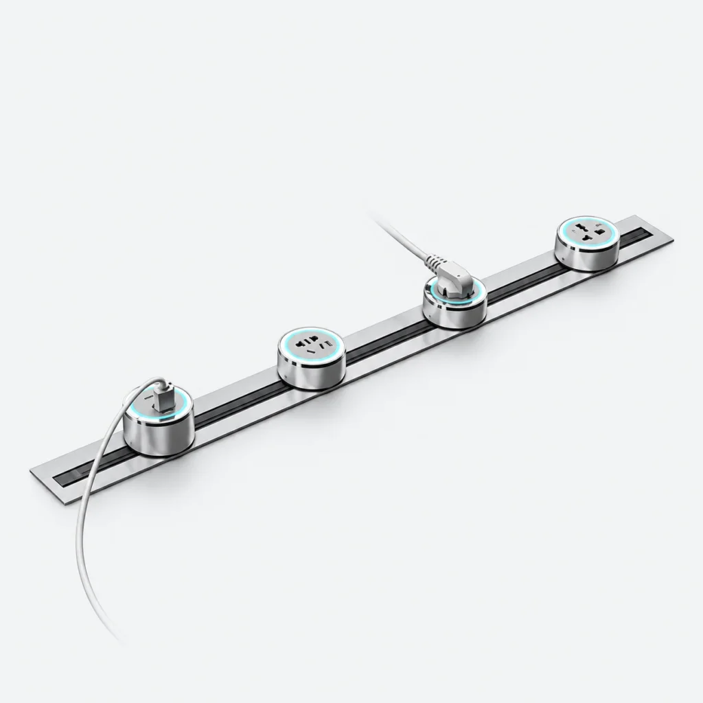 Console Integrated Recessed Power Track