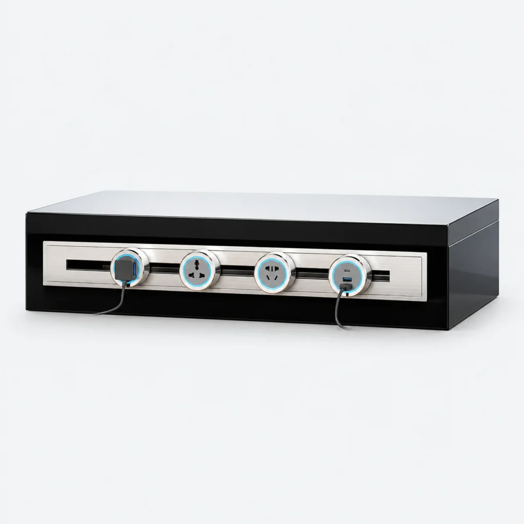 Integrated Recessed Power Track with USB Port